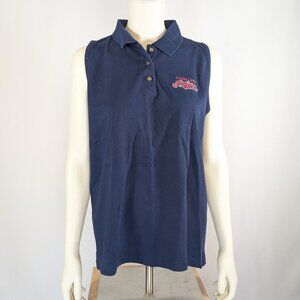 Cleveland Indians sleeveless navy polo shirt